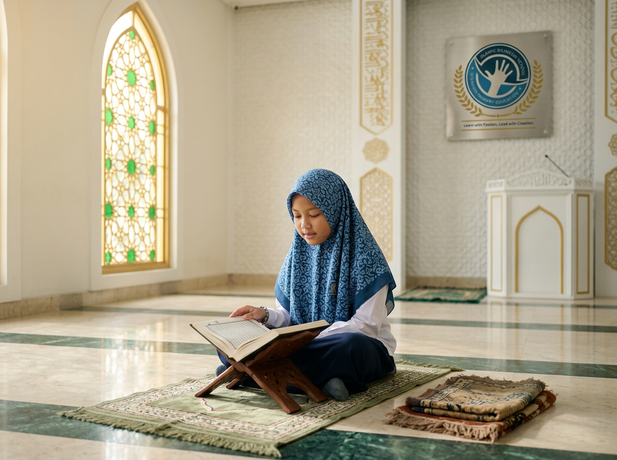 Student reading Qur'an